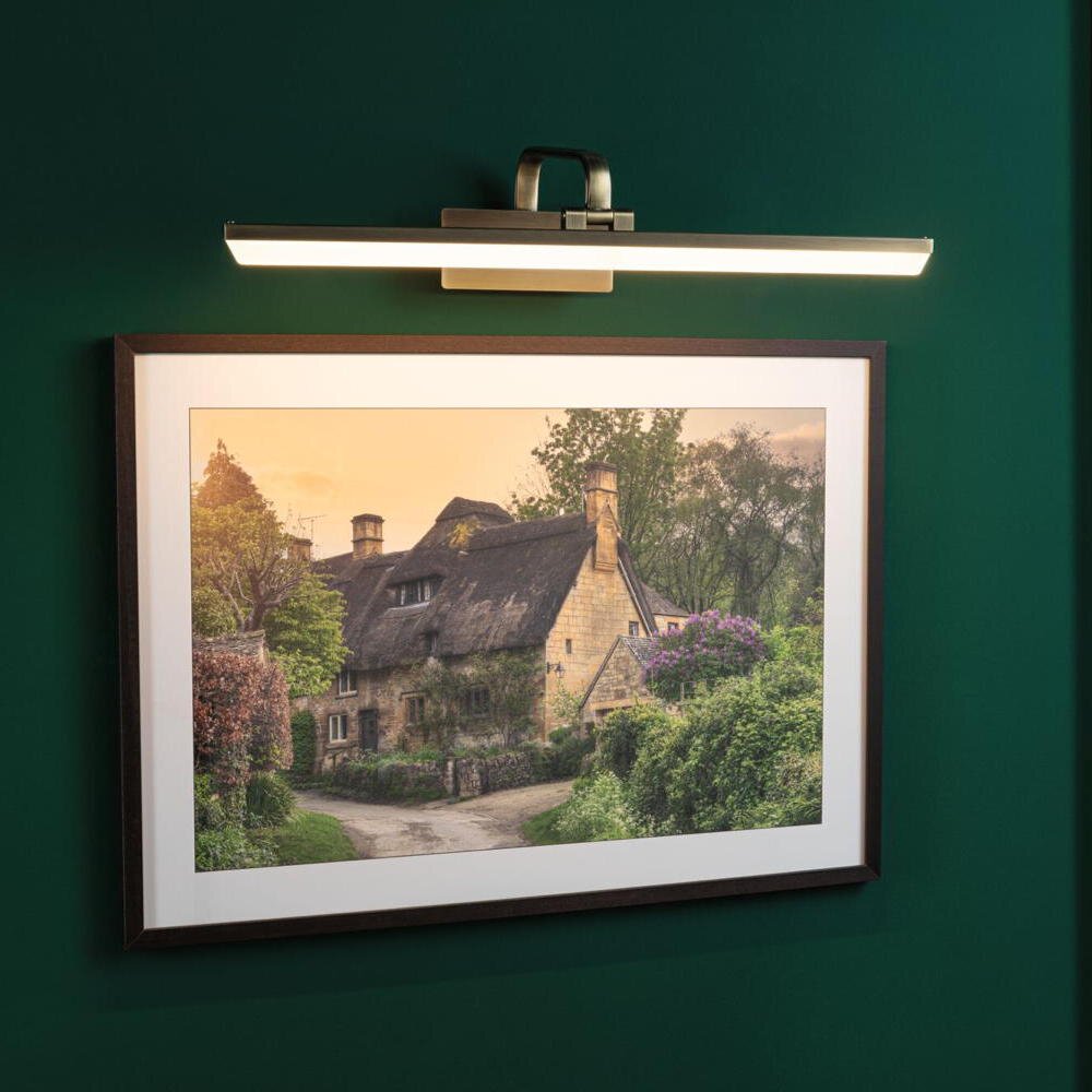 Paulmann Renan Display & Bilderleuchte Flur Wohnzimmer Schlafzimmer LED modern Altmessing Metall 1-flammig