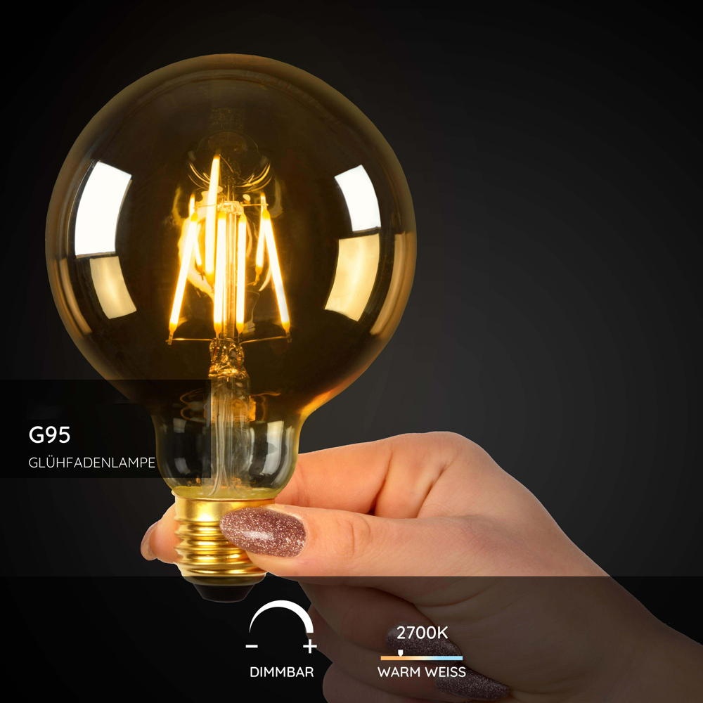 LED Filament Lampe E27 Globe - G95 5W 600lm 2700K dimmbar Einerpack günstig online kaufen