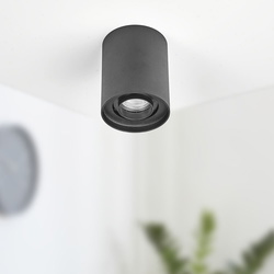 loomiQ | Deckenspot Santa Rosa in Schwarz-matt GU10 rund...