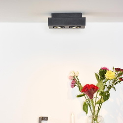LED Deckenleuchte Xirax GU10 2x5W  in Schwarz 2-flammig...