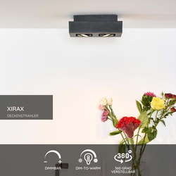LED Deckenleuchte Xirax GU10 2x5W  in Schwarz 2-flammig...