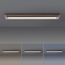 LED Deckenpanel Palma in Natur-dunkel und Schwarz 2x24W...