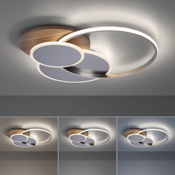 LED Deckenleuchte Palma in Natur-dunkel und Silber...