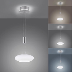 LED Pendelleuchte Q-Etienne in Silber 2x19,25W 2700lm