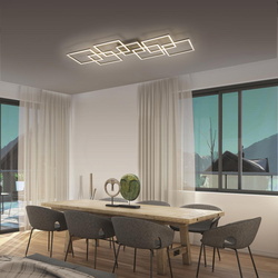 LED Deckenleuchte Q-Inigo in Silber 60W 4000lm