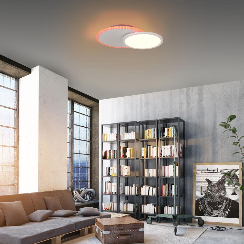 LED Deckenleuchte Arenda in Weiß 2x9W 1200lm tunable White rund günstig online kaufen