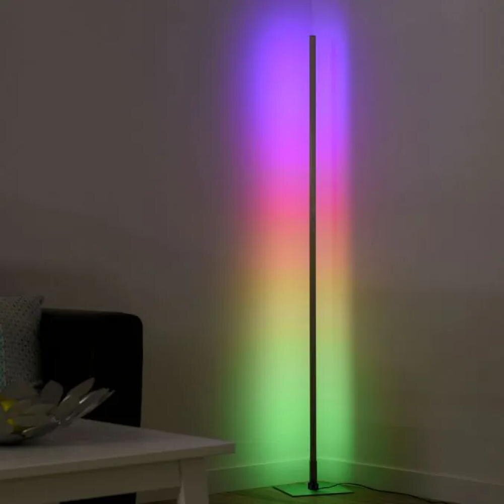 LED Stehleuchte Henry in Silber 17W 750lm RGBW günstig online kaufen