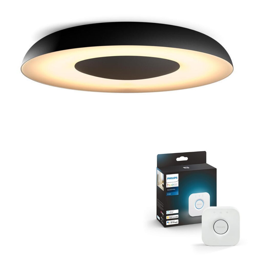 Philips Hue Bluetooth Deckenleuchte Still White Ambiance in Schwarz 22,5W 2 günstig online kaufen