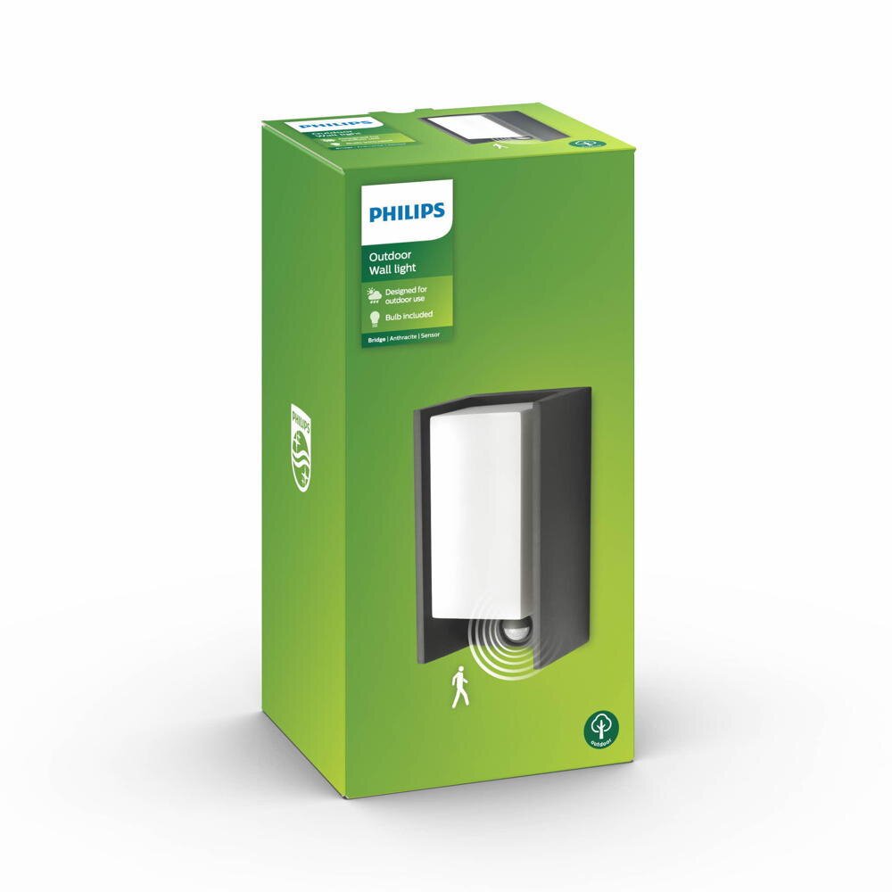 Wandleuchte Bridge in Anthrazit E27 IP44 mit Bewegungsmelder günstig online kaufen