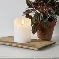 LED Kerze Flamme Rustic in Weiß 0,03W 100mm