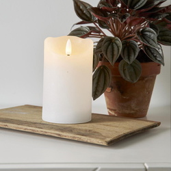 LED Kerze Flamme Rustic in Weiß 0,03W 125mm
