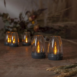 LED Solar Kerze Tropea in Schwarz und Transparent 2x...