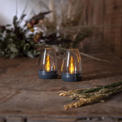 LED Solar Kerze Tropea in Schwarz und Transparent 2x...