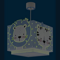 Pendelleuchte Baby Jungle in Hellblau E27