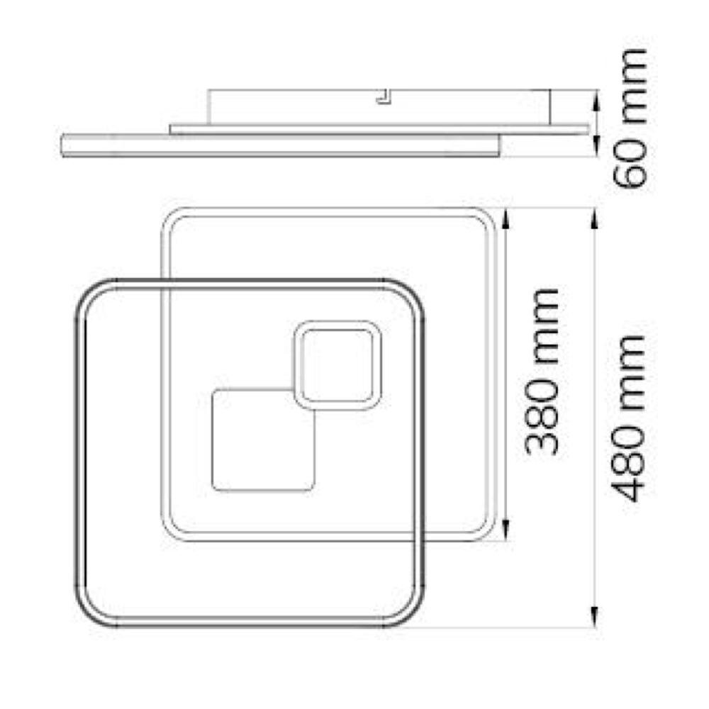 LED Wand- und Deckenleuchte Akon in Weiß 4x 11W 3500lm eckig günstig online kaufen