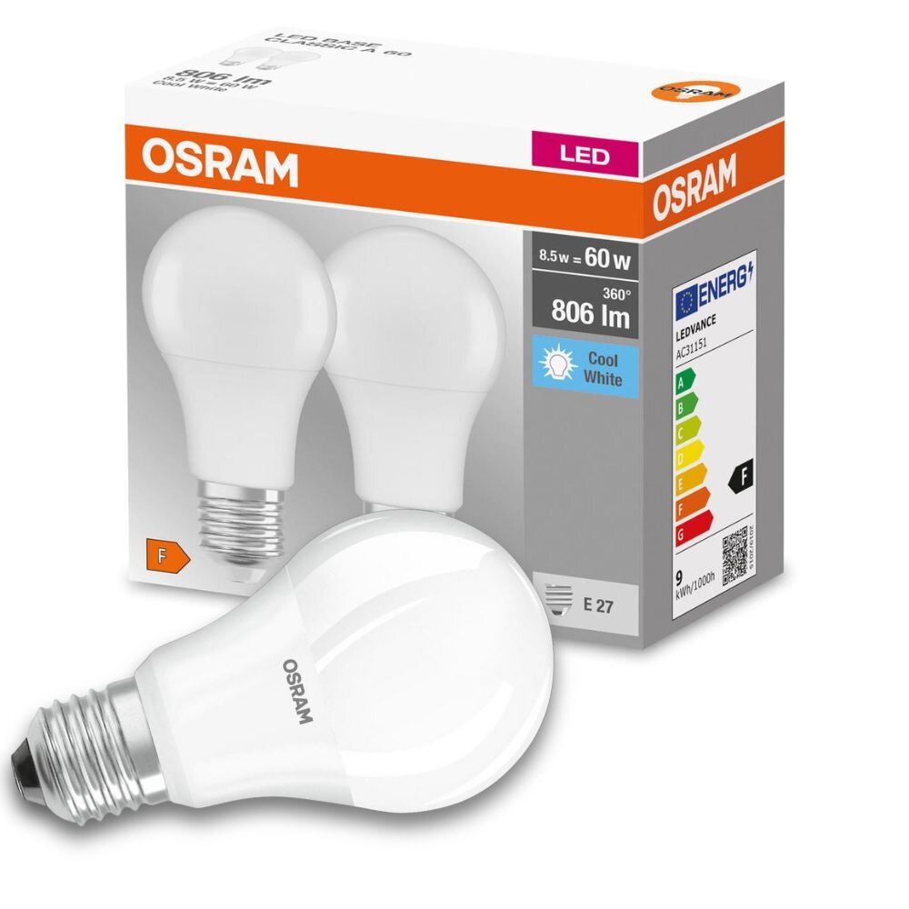 Osram LED-Leuchtmittel Classic A Matt E27 8,5 W 806 lm Kaltweiß EEK: A+ 2er-Pack