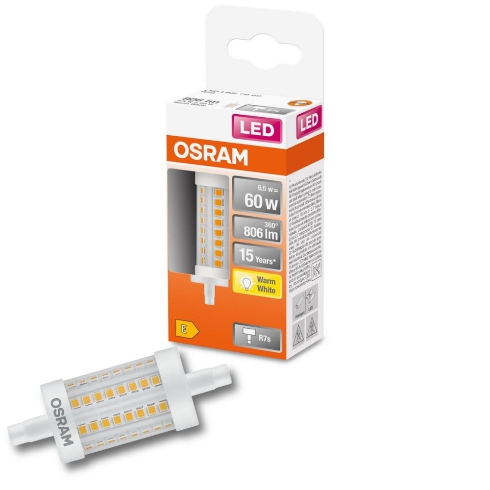 Osram LED-Leuchtmittel R7S Röhrenform 6,5 W Warmweiß 806 lm 7,8 x 2,9 cm (H günstig online kaufen