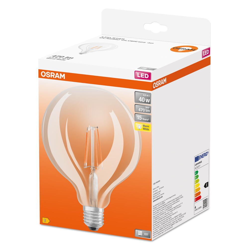 Osram LED-Leuchtmittel E27 Globeform 4 W Warmweiß 470 lm 16,8 x 12,4 cm (H günstig online kaufen