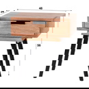 RINGO-Living Massivholz Nachttisch La mit Schubalde in Natur-hell und Schwarz-matt