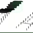 RINGO-Living Samt Barstuhl Keanu in Grün und Schwarz-matt