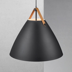Designer Pendelleuchte Strap, Metall, Leder, 680 mm, E27,...