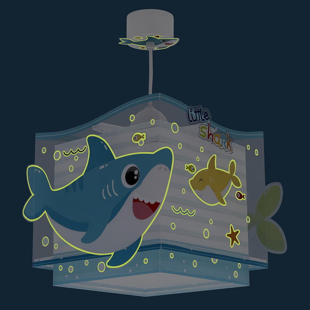 Kinderzimmer Pendelleuchte Baby Shark in Mehrfarbig und Weiß E27 günstig online kaufen