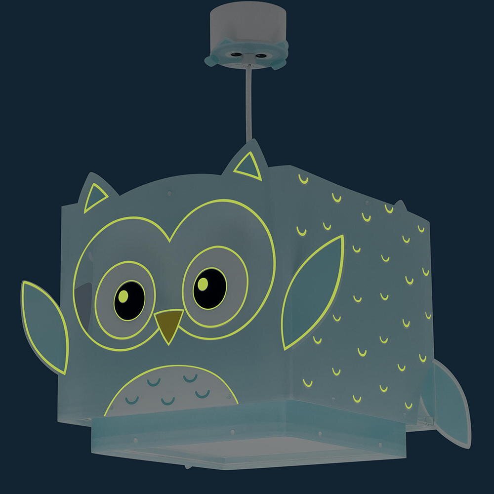 Kinderzimmer Pendelleuchte Little Owl in Hellblau und Weiß E27 günstig online kaufen