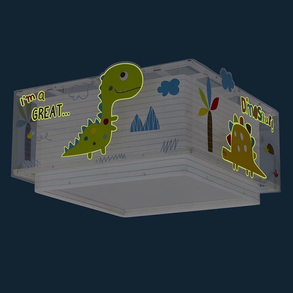 Kinderzimmer Deckenleuchte Dinos in Mehrfarbig und Weiß E27 2-flammig günstig online kaufen