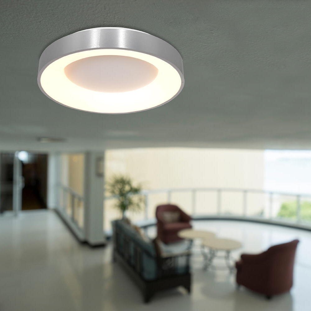 LED Deckenleuchte Ringlede in Silber 30W 2800lm