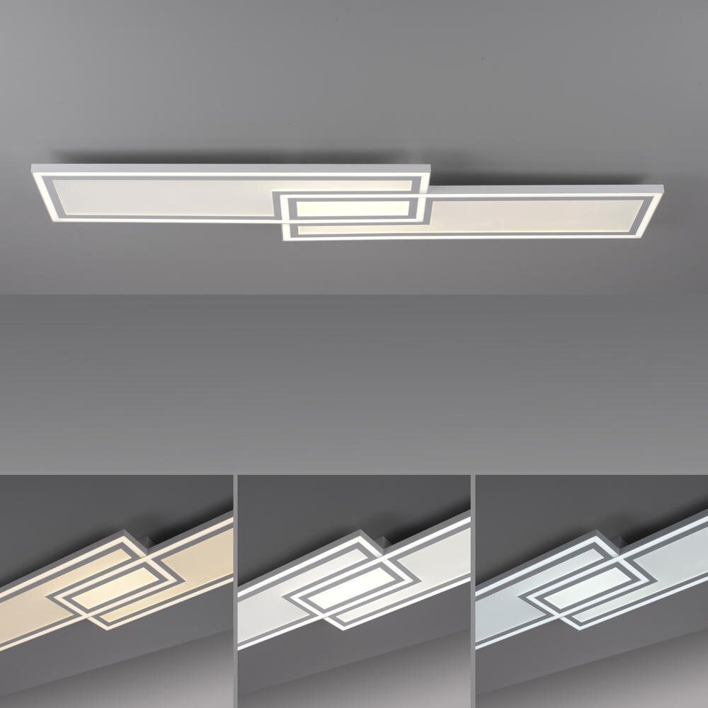 LED Deckenleuchte Edging in Grau 2x 16,5W 3800lm günstig online kaufen