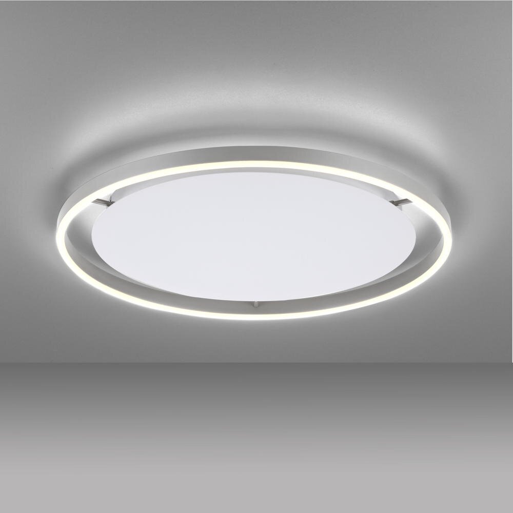 LED Deckenleuchte Ritus in Silber 28W 3650lm