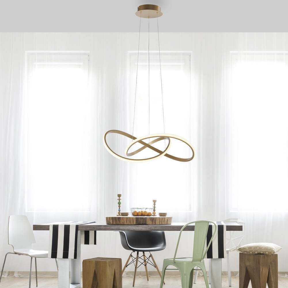 LED Pendelleuchte Maria in Gold 25W 3250lm günstig online kaufen
