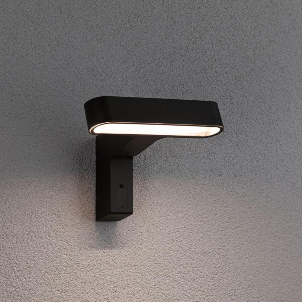 Paulmann Ito Aussenwandleuchte, Wandleuchte außen, Aussendeckenleuchte Garten Garage & Carport Balkon LED IP44 modern Anthrazit Metall Kunststoff