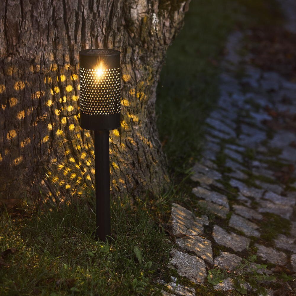 LED Solar Wegeleuchte Blace in Schwarz 0,06W IP44 mit Dämmerungssensor und Erdspieß 460mm