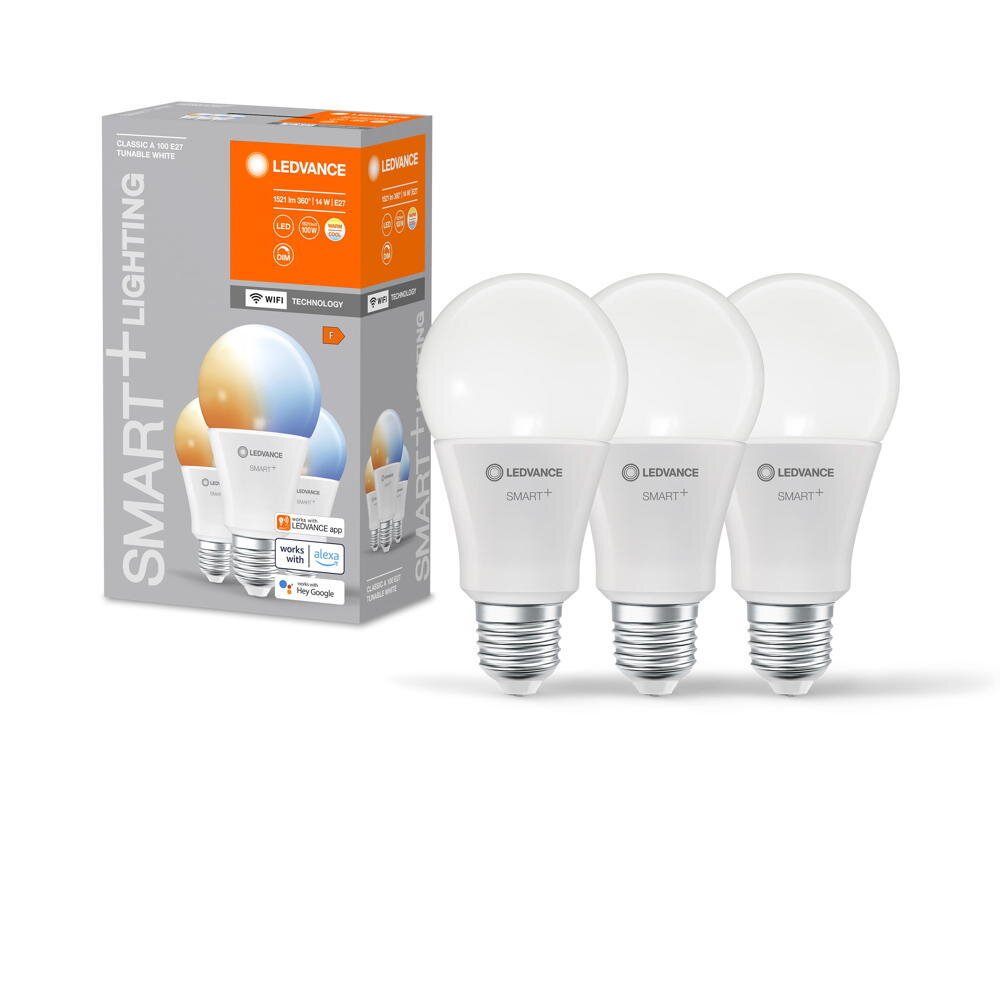 Smart+ WLAN LED Leuchtmittel E27 Birne - A60 in Weiß 14W 1521lm tunabkl Whi günstig online kaufen