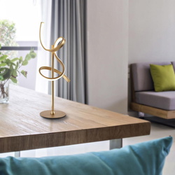LED Tischleuchte Curls in Gold 11,5W 1320lm [Gebraucht -...