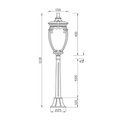 Wegeleuchte Fleur in Bronze E27 IP44 1130mm