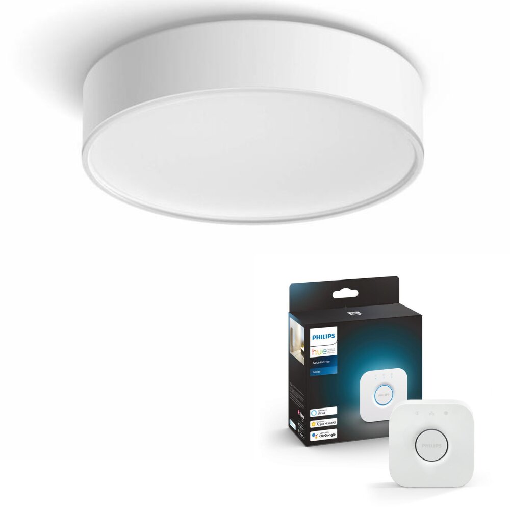 Philips Hue Bluetooth White Ambiance LED Deckenleuchte Enrave in Weiß 9,6W günstig online kaufen