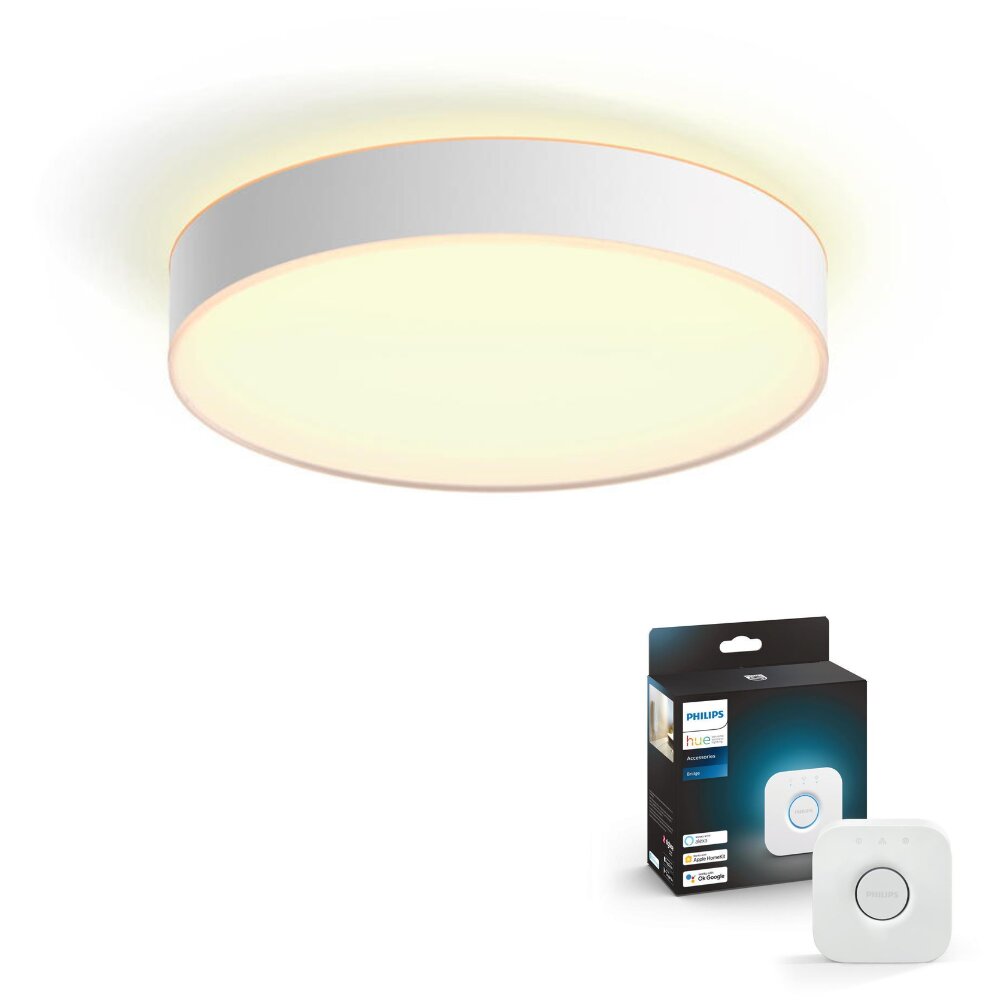 Philips Hue Bluetooth White Ambiance LED Deckenleuchte Devere in Weiß 33,5W günstig online kaufen