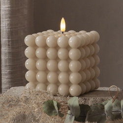 LED Wachskerze Flamme Dot in Beige 0,03W 125mm