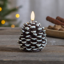 LED Wachskerze Flamme Cone in Braun und Weiß 0,03W