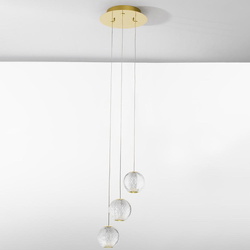 LED Pendelleuchte Brillante in Gold und Transparent 3x 5W...