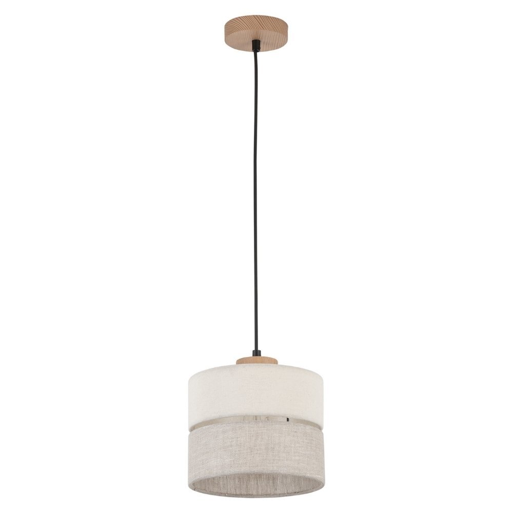 famlights | Pendelleuchte Amal in Beige E27 1-flammig 200mm