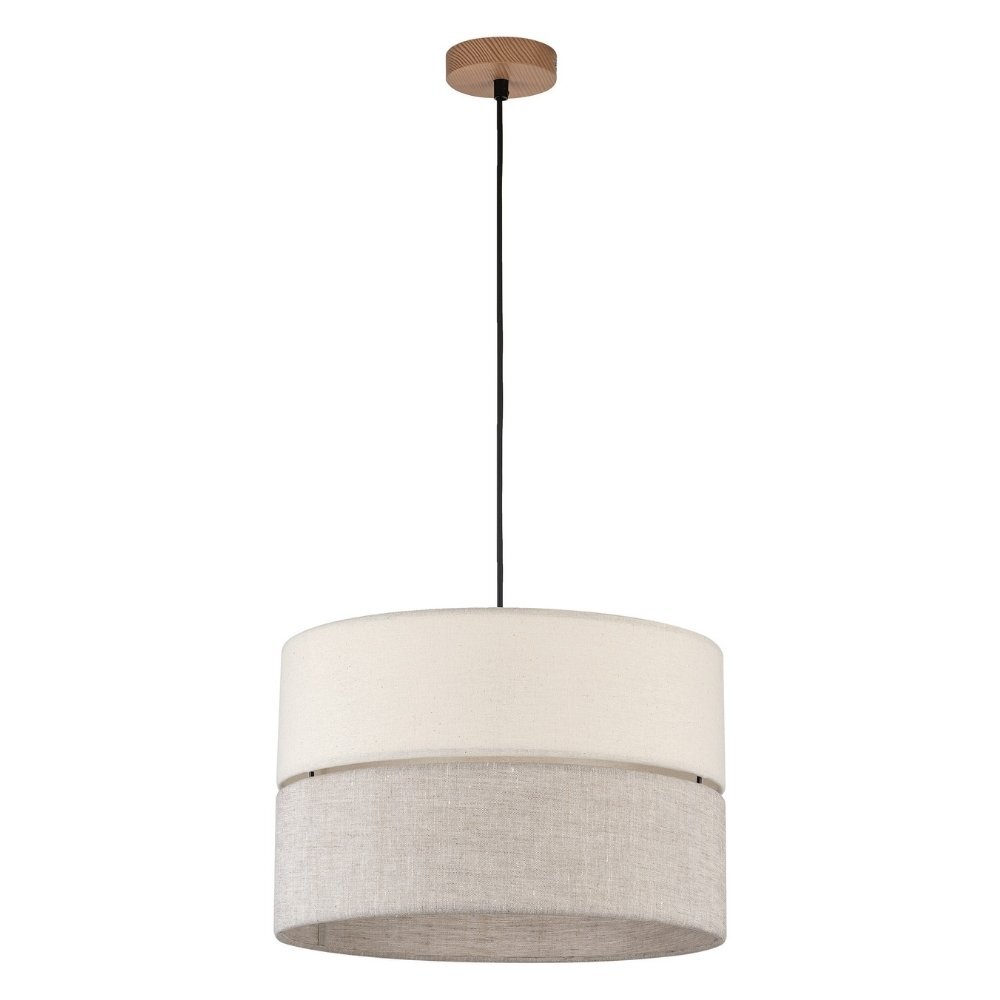 famlights | Pendelleuchte Amal in Beige E27 1-flammig 380mm