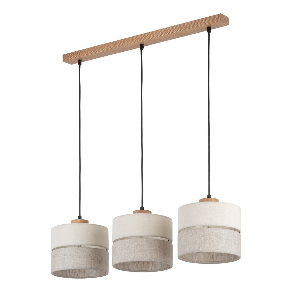 famlights | Pendelleuchte Amal in Beige E27 3-flammig