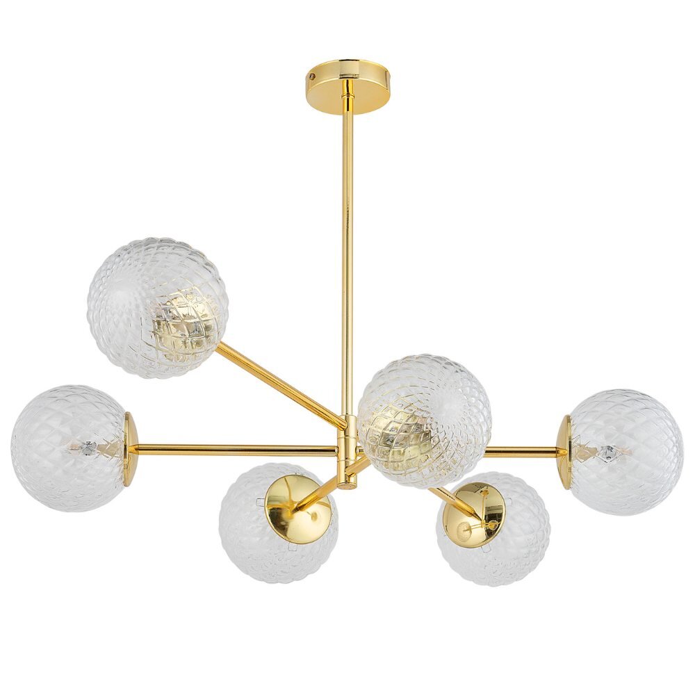 famlights | Deckenleuchte Matti in Gold G9 6-flammig