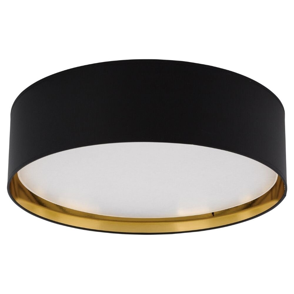 famlights | Deckenleuchte Michaela in Schwarz und Gold E27 4-flammig 600mm