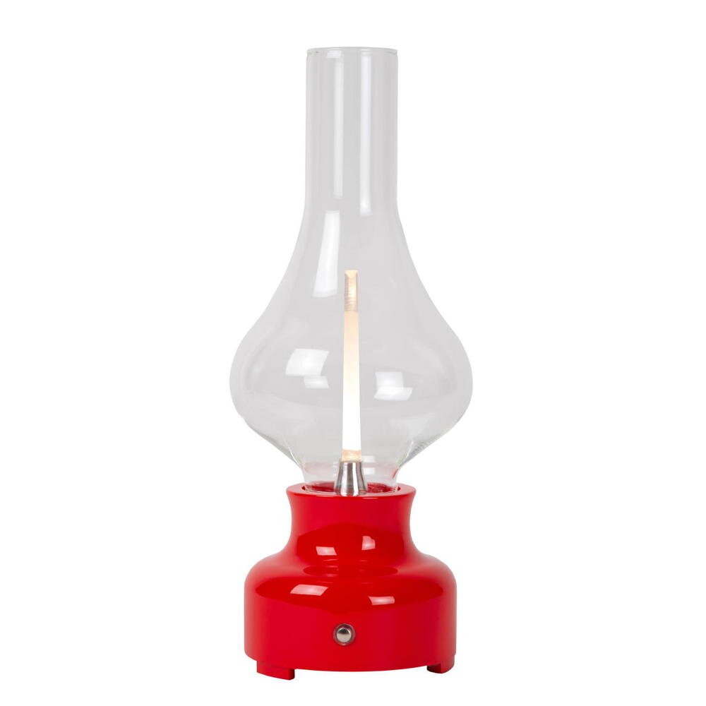 LED Akku Tischleuchte Jason in Rot und Transparent 2W 122lm