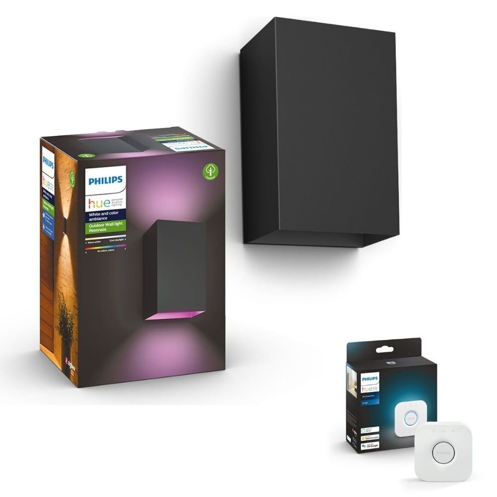 Philips Hue White & Color Ambiance Resonate - Wandleuchte, schwarz inkl. Br günstig online kaufen