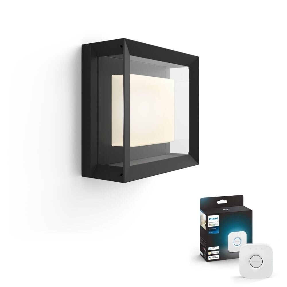 Philips Hue White & Color Ambiance Econic - Wandleuchte, schwarz - quadrati günstig online kaufen